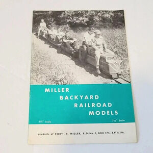 Miller Backyard Railroad Models Brochure 1 1/2" Scale 7 1/2" Scale Vintage 1950s